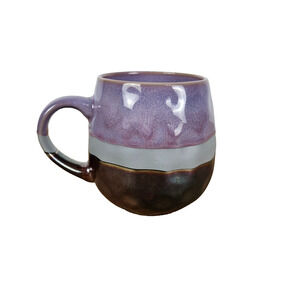 Potter's Corner Ceramic Purple and Luster Iridescent Coffee Mug Jayde Fire Glaze